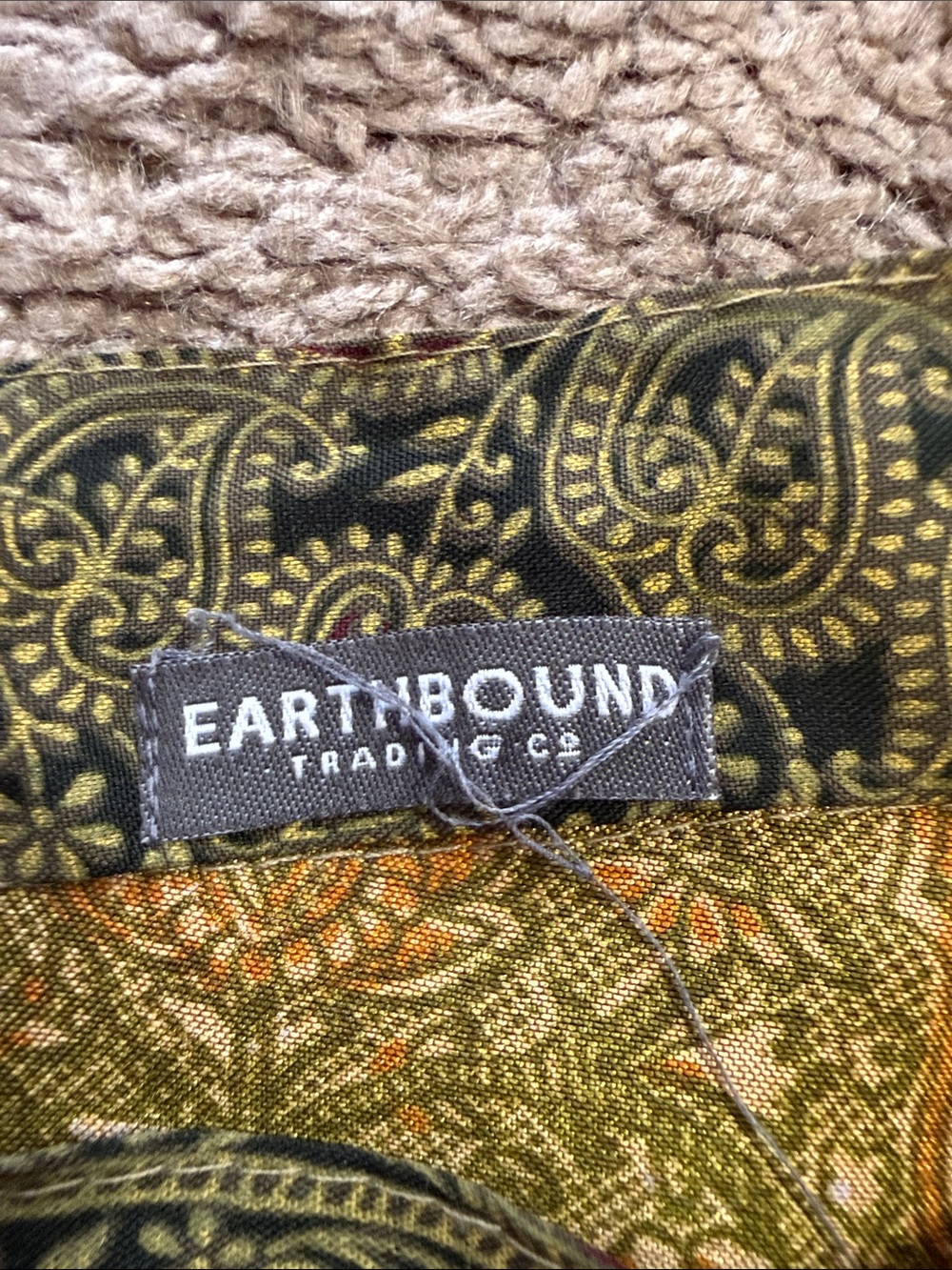 Earthbound One Size Bohemian Wrap Skirt in Olive & Mustard Patterns - Picture 2 of 5